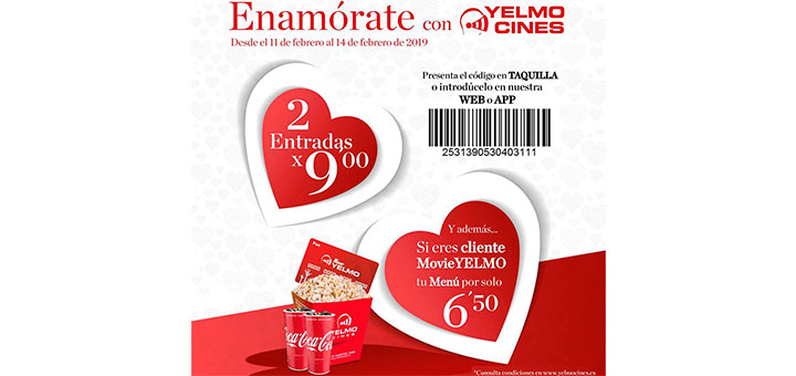 Oferta de San Valentín con Yelmo Cines