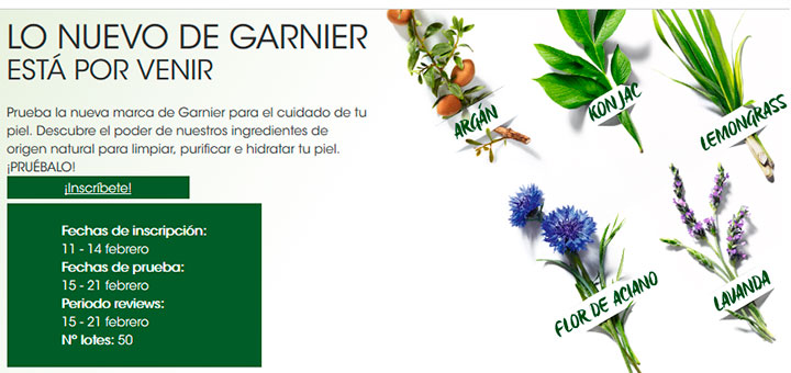 Prueba gratis lo nuevo de Garnier