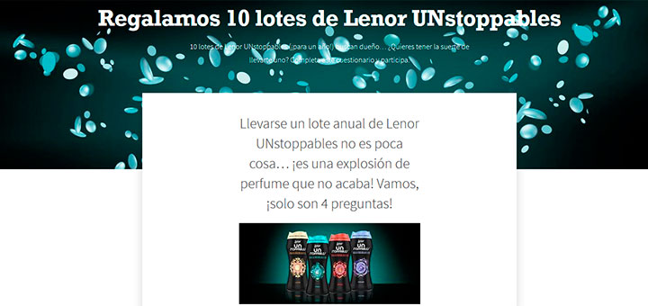 Regalan 10 lotes de Lenor UNstoppables