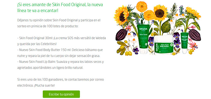 Weleda sortea 100 lotes de Skin Food Original