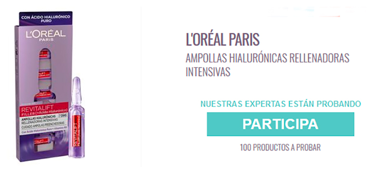 Prueba gratis Ampollas Hialurónicas L'Oreal Paris