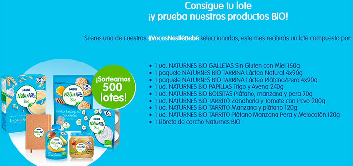 Dan a probar gratis Naturnes Bio de Nestlé