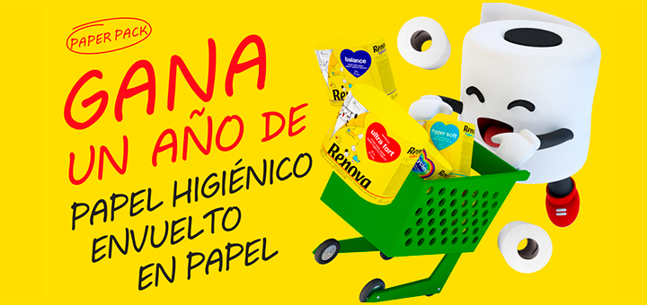 Gana un año de papel higiénico envuelto en papel Renova