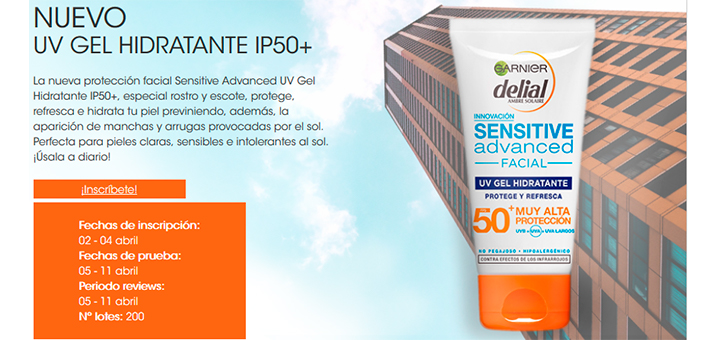 Prueba gratis el nuevo UV Gel Hidratante IP50+ de Garnier