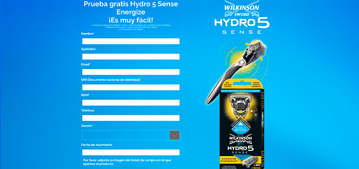 Prueba gratis Hydro 5 Sense Energize de Wilkinson Sword