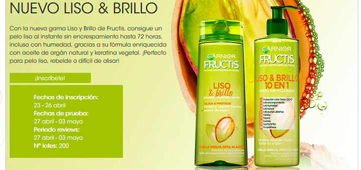 Prueba gratis la nueva gama Liso & Brillo de Fructis