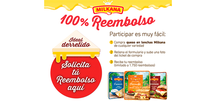 Prueba gratis queso en lonchas Milkana