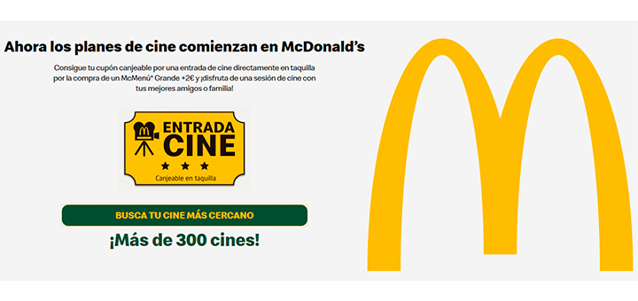 Consigue una entrada de cine con McDonald's