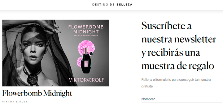 Dan a probar gratis Flowerbomb Midnight de Viktor & Rolf