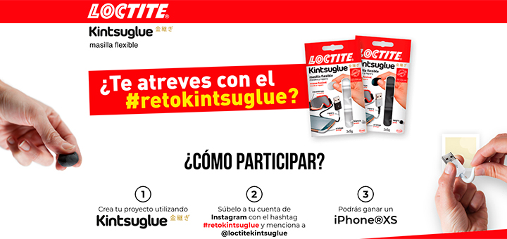 Gratis una masilla flexible Loctite Kintsuglue y gana un iPhone XS con Loctite