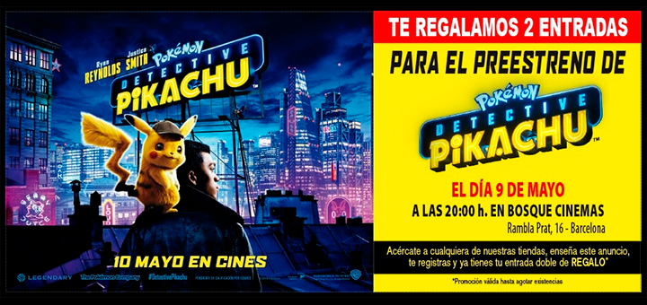 Kyoto te regala 2 entradas para el preestreno Pokémon Detective Pikachu