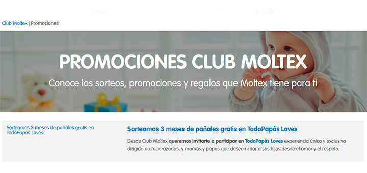 Moltex sortea 3 meses de pañales gratis en TodoPapás Loves