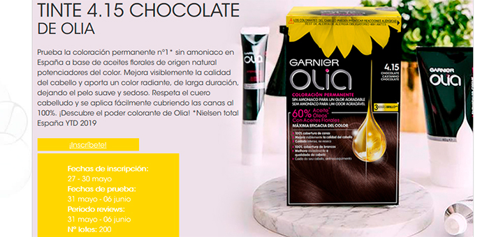 Prueba gratis Tinte Chocolate de Olia