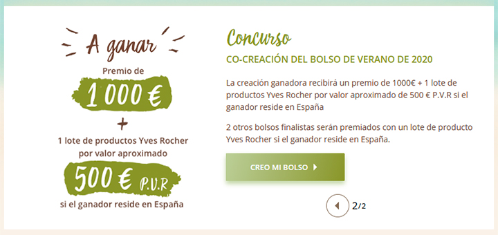 Concurso Co-Creación del bolso de verano de 2020 Yves Rocher