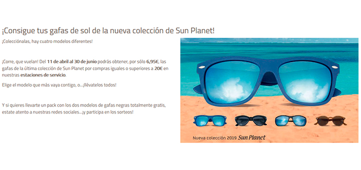 Consigue unas gafas de sol Sun Planet con Repsol