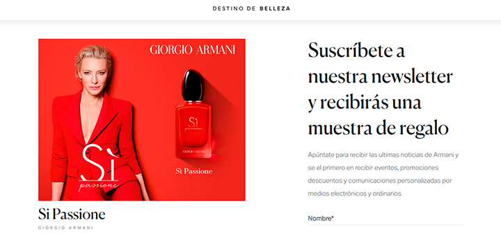 Muestras gratis de Si Passione de Giorgio Armani
