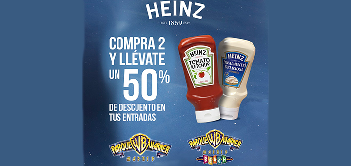 50% de descuento en Parque Warner con Heinz