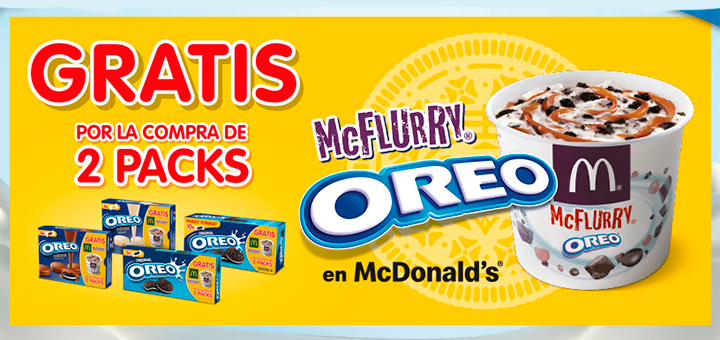 Consigue gratis un McFlurry Oreo en McDonald's