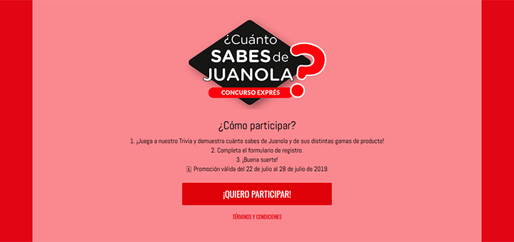 Sortean 5 lotes de productos Juanola