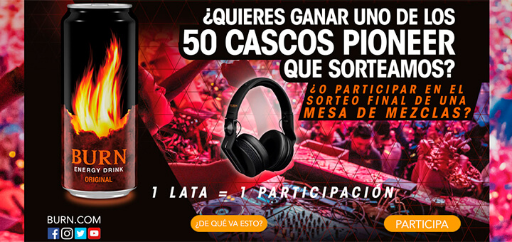 Burn sortea 50 cascos Pioneer