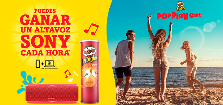 Gana un altavoz Sony cada hora con Pringles