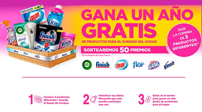 Gana un año gratis de productos de grandes marcas para el hogar