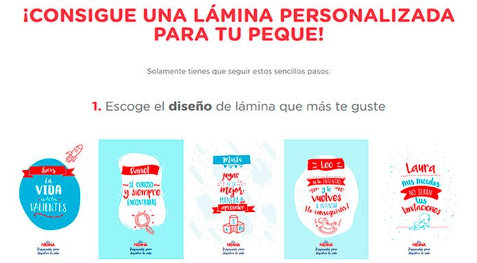 Llévate gratis una lámina personalizada para tu peque con Nidina 2