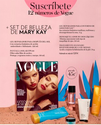 Regalos Revista Vogue suscripcion agosto Mary Kay
