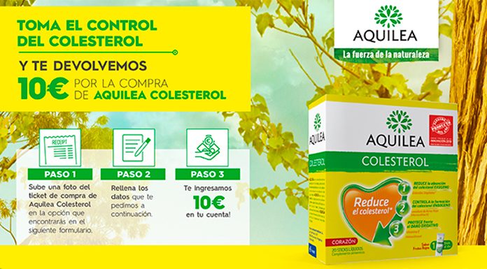 Te devuelven 10€ por la compra de Aquilea Colesterol