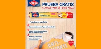 Prueba gratis el nuevo papel de horno Albal con cara antideslizante Prueba gratis el nuevo papel de horno Albal con cara antideslizante