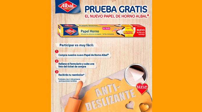 Prueba gratis el nuevo papel de horno Albal con cara antideslizante