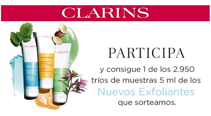 Sortean 2.950 tríos de muestras de nuevos exfoliantes Clarins