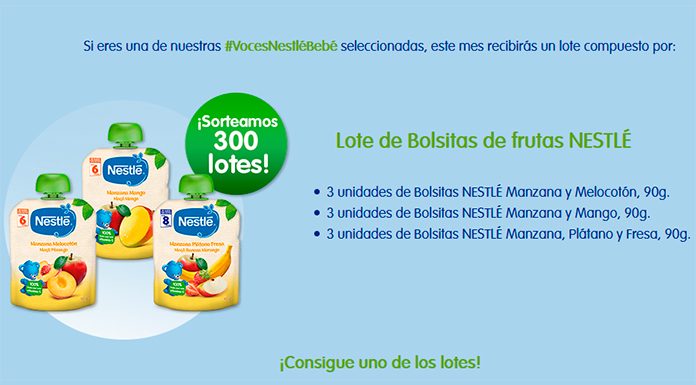 Prueba gratis las nuevas bolsitas de fruta Nestlé