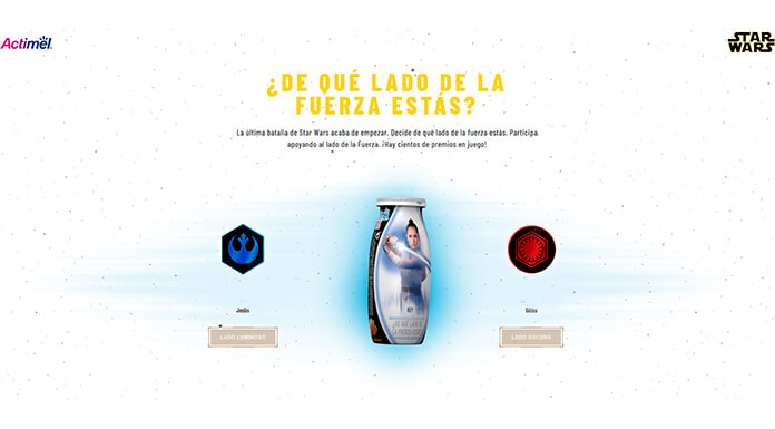 Actimel sortea 2 premios al día de Star Wars