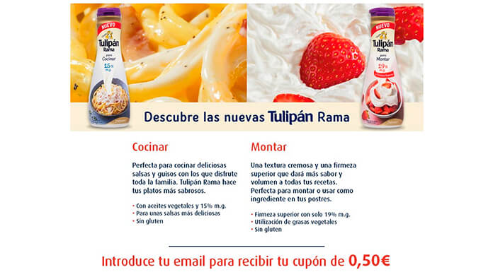 Cupón descuento de 0.50€ en Tulipan Rama