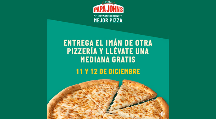 Llévate gratis una pizza con Papa John's Pizza