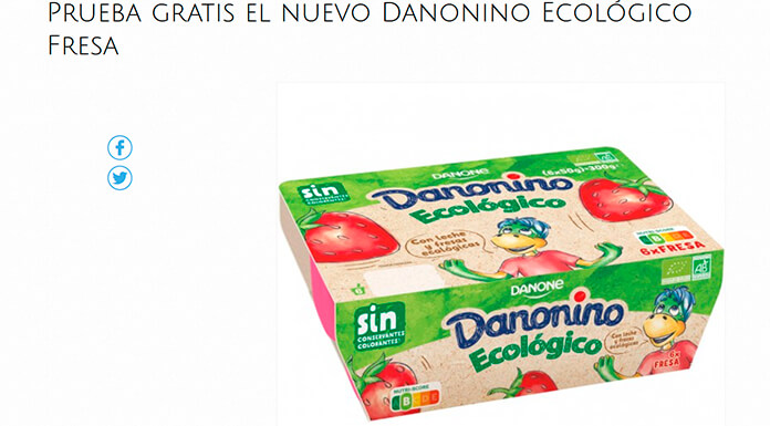 Prueba gratis el nuevo Danonino Ecológico Fresa