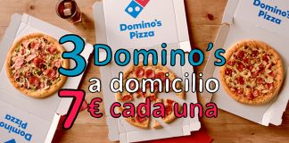 3 pizzas medianas por 7€ en Domino’s Pizza 3 pizzas medianas por 7€ en Domino's Pizza