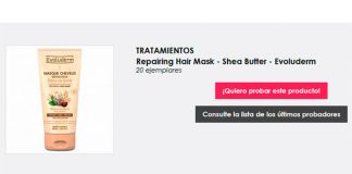 Dan a probar gratis Repairing Hair Mask de Evoluderm