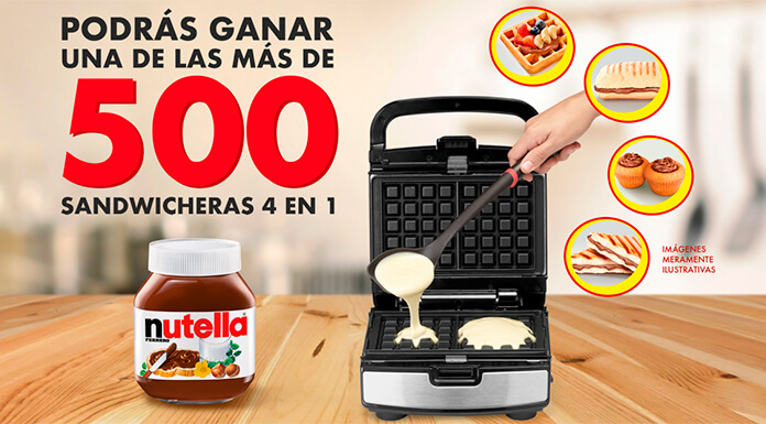 Gana una de las 500 sandwicheras 4 en 1 que regala Nutella