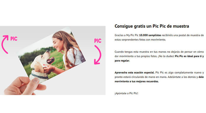 Muestras gratis de Pic Pic con Correos Sampling