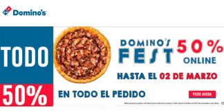 50% de descuento en Domino’s Pizza 50% de descuento en Domino's Pizza