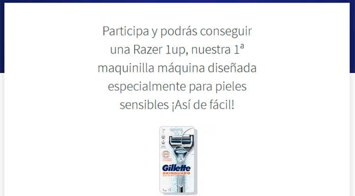 Gana una máquina de afeitar Gillette SkinGuardpack con Próxima a ti