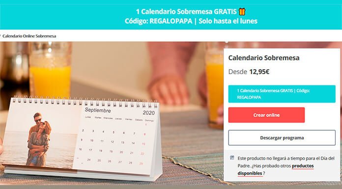 Calendario sobremesa gratis con Hofmann