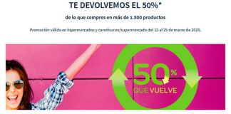 Carrefour te devuelve el 50% de la compra en un cupón canjeable Carrefour te devuelve el 50% de la compra en un cupón canjeable