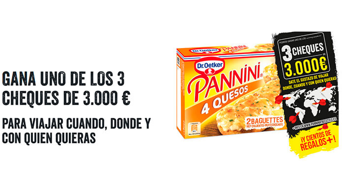 Dr.Oetker Panini sortea 3 cheques de 3.000 euros y otros regalos