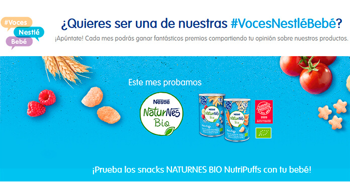 Nestlé Bebé da a probar gratis Naturnes BIO NutriPuffs
