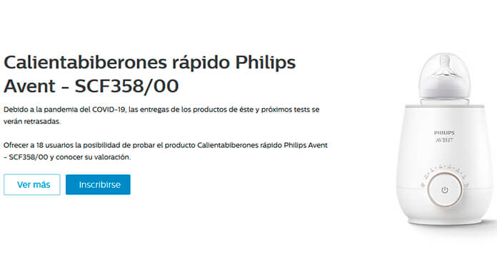 Prueba gratis Calientabiberones rápido Philips Avent