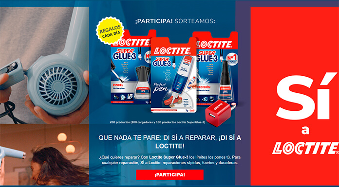 Sortean regalos Loctite cada día