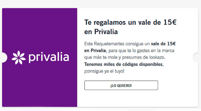 Yoigo te regala un vale de 15€ en Privalia